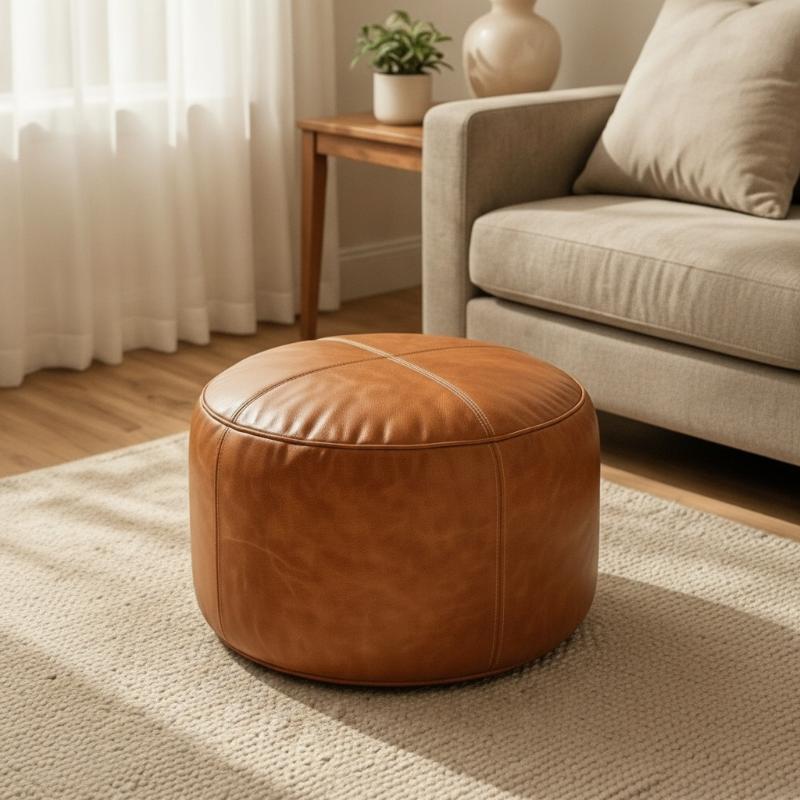 Non Slip Round Lazy Sofa Cover Fillable Large Capacity Storage Bag Pouf Seat For Home Living Room Decoration