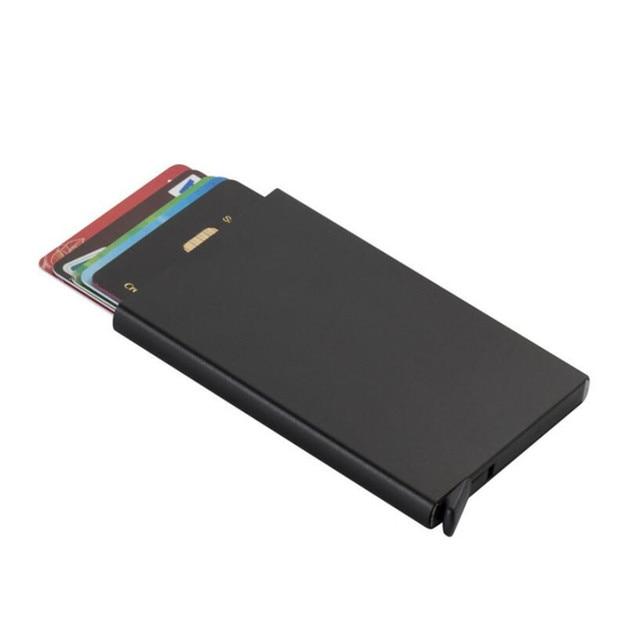 Automatický nerezový držák na kreditní karty Muži Slim Anti Protect Cestovní ID karty Držák na ID karty Ženy Peněženka RFID Kovové pouzdro Porte Carte