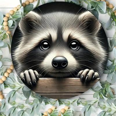 Metal Tin Sign Raccoon Wall Art for Home Decor Bar Cafe Gift