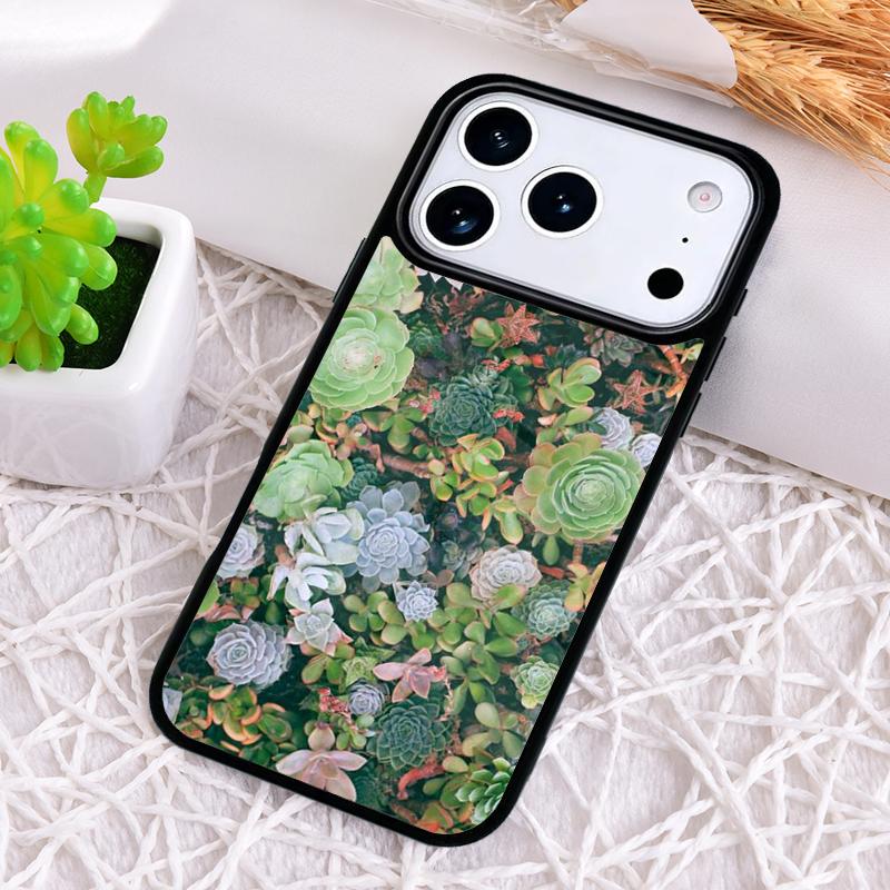 Cactus Plants Succulents Soft Phone Case for iPhone 17 Air 16 15 11 12 14 13 Pro Max Shockproof Cover