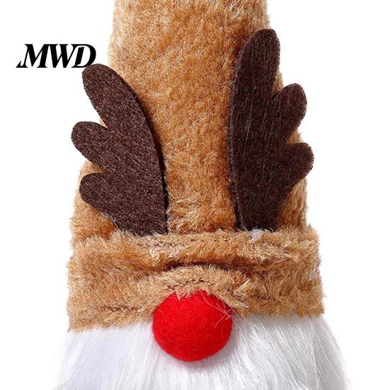 Winter Festival Decorations Christmas Gnome Figurine, Snowflake Knit Hat LED Light Up Rudolph Living Room Wall Decor Doll, Nordic Noel Plush Ornament