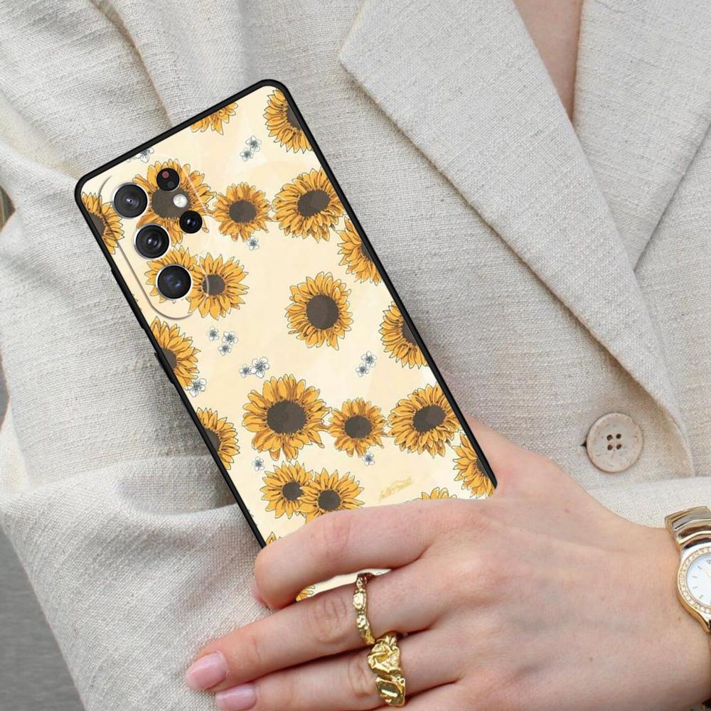 Sunflower Floral Cell Phone Case for Samsung Galaxy S26 Ultra S25 S24 S23 S22 S21 S20 Note10 Cover