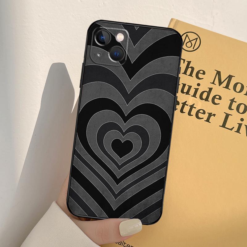 Latte Love Tunnel Brown Heart Phone Case For iPhone 17 16 14 13 12 11 15 Pro Max mini XR 16e 15 16 Plus 17 Air Full Cover