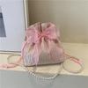 Fairy Pearl Bag Female 2025 New Trendy Fashion Sweet Bow Bucket Bag Niche Versatile Messenger Bag