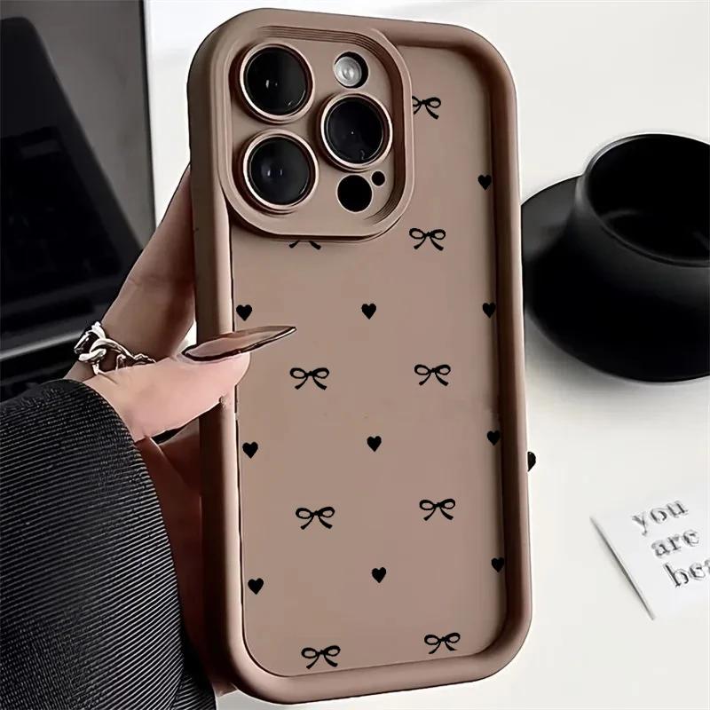 INS Cute Bow Love Phone Case For Samsung Galaxy A16 A15 A14 A25 A06 A05 A05S A33 A04 A04E A52 A03 A50 A71 A73 A31 A12 A22 A30