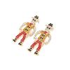 European and American Fashion Creative Fun Personalized Design Sense Cartoon Western Denim Alloy Diamond Earrings