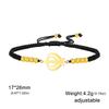 LIKGREAT Sikhism Adjustable Rope Bracelets for Women Men Stainless Steel Sikh Khanda Indian Pakistan Punjab Religious Jewelry