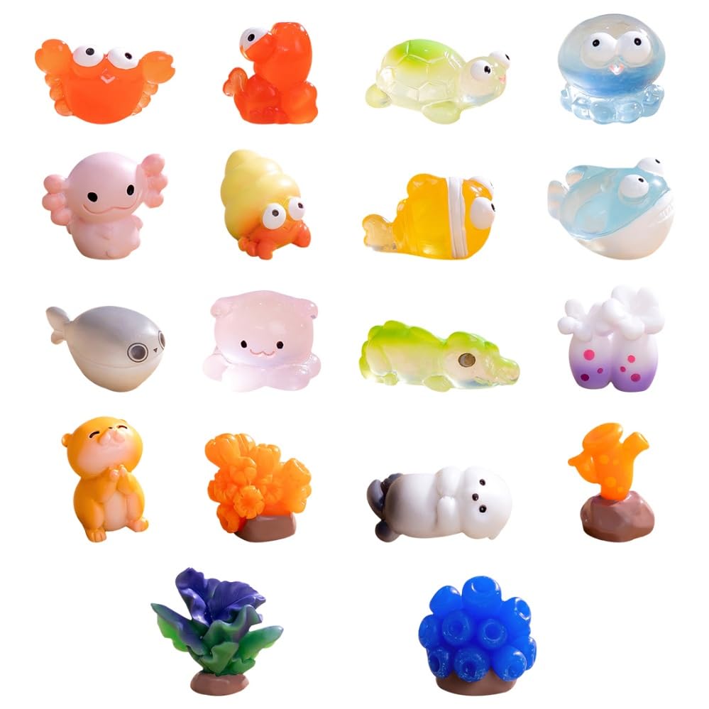 Set of 18 Resin Miniature Coral and Fish Miniature Marine Life Aquarium Aquarium Decorative Cute and Fun Simulation Stylish Home Gift Marine Life