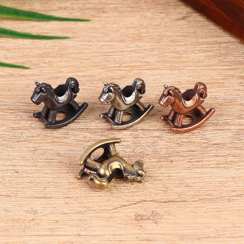 Rocking Horse Brass Knife Beads Edc Outdoor Diy Paracord Handmade Woven Lanyard Pendants Bracelet Charms Accessories