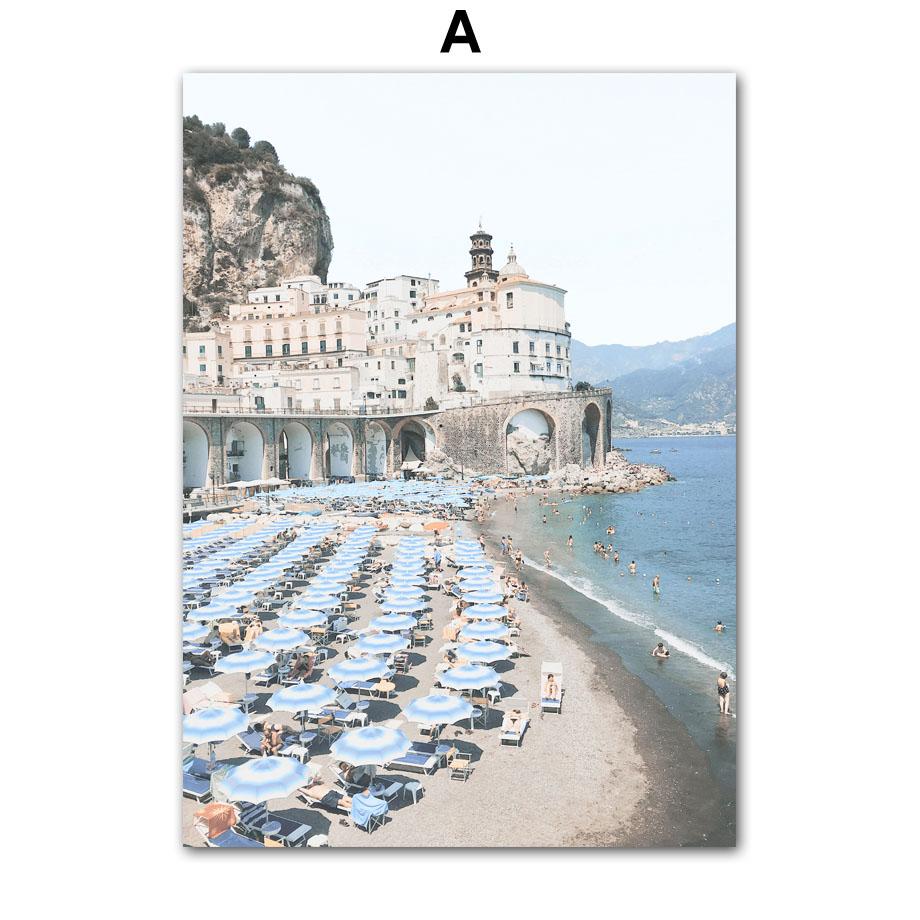 Sea Beach Sailboat Starfish Tree Wall Art Canvas Painting Landscape Posters Prints Hotel Bar Wall Pictures For Living Room Decor