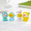 5-Piece Mixed Cute Duck Resin Miniatures Figurines, Adorable Mini Duck Statues, Diy Craft Accessory, Car Dashboard Ornament