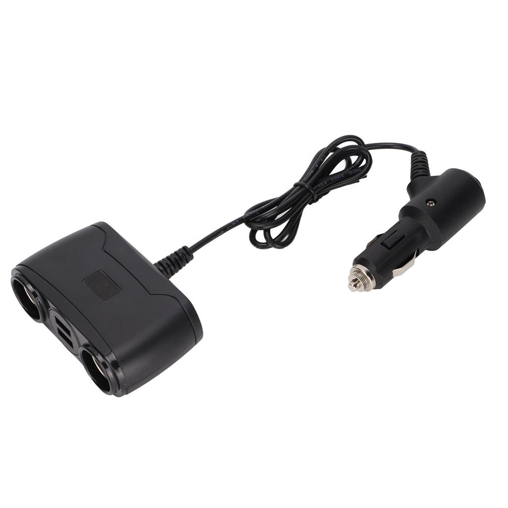 Cigarette Lighter Splitter Adapter 120W USB QC 3.0 Car Plug Charger 2 in 1 with Digital Dispaly Avec interrupteur