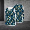 Men s Plus Size V Neck Sleeveless Floral Printed Straight Hem Tank Top