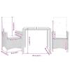 VidaXL Ensemble de bistro 3 pcs avec coussins noir résine tressée, ensemble de bistro de jardin, ensemble de balcon, 3276831