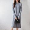 Women Sweater Dress 100% Wool MODERN NEW SAGA Turn-down Collar Knit Long Pullover Winter Jumpers Wool Long Dress Female
