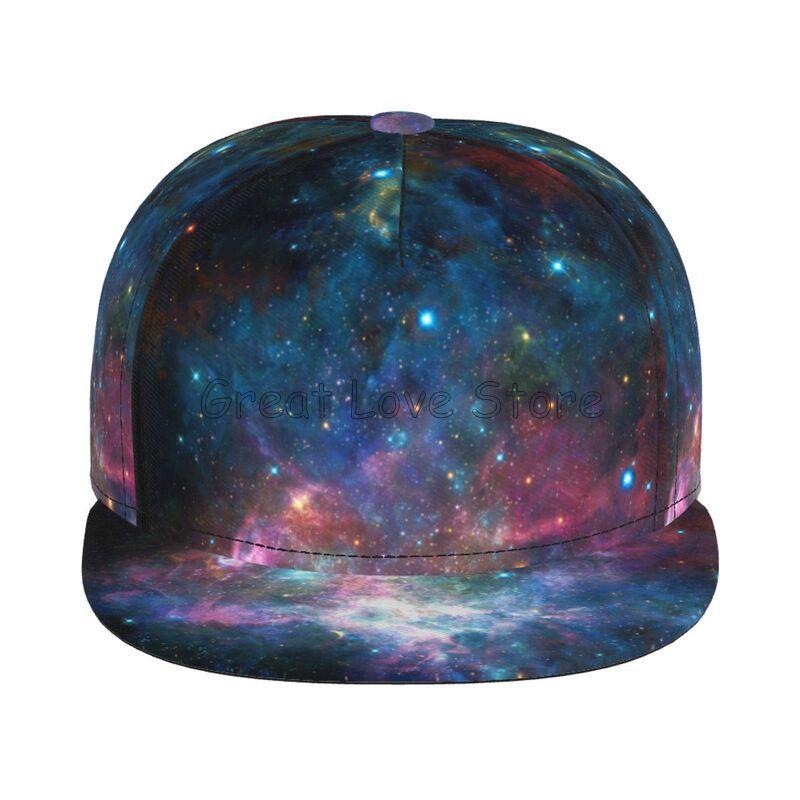 Beautiful Galaxy Space Baseball Cap Men Women Adjustable 3D Printed Snapback Flat Bill Hip Hop Hat