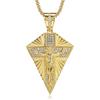 Men's Necklace Big Jesus Cross Pendant & Chain Mens Gold Color Stainless Steel Crucifix Necklaces Man Iced Out Bling Jewelry