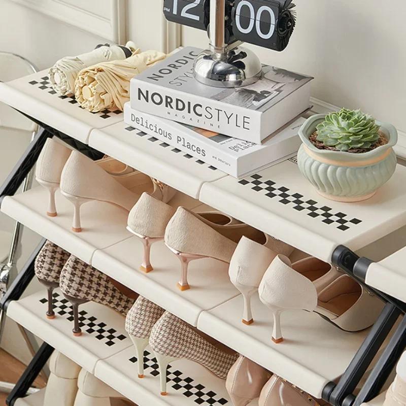 Zusammenklappbares Schuhregal, mehrschichtiges, einfaches Lagerregal, platzsparendes Organizer-Regal, Schuhaufbewahrungsregale für den Eingangstür-Schuhaufhänger