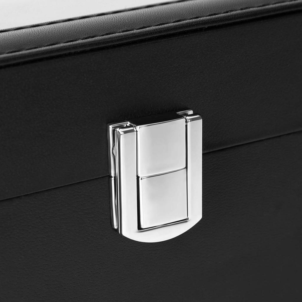 SONGMICS Watch Box with 6 Slots, Watch Case with Glass Lid, Velvet Watch Pillows, Watch Holder with Clasp, 11.2 X 30 X 8 Cm, Gift Idea