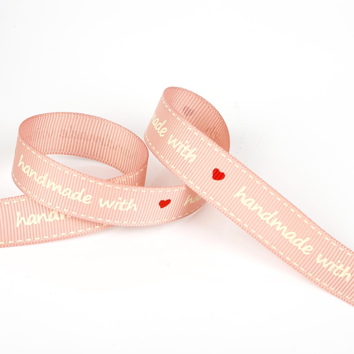 

Винтовая нить с принтом в грогрен, вечерние свадебные украшения, подарок, бант, ремесленные ленты, открытка, подарочная упаковка 5yards 1pc розовый