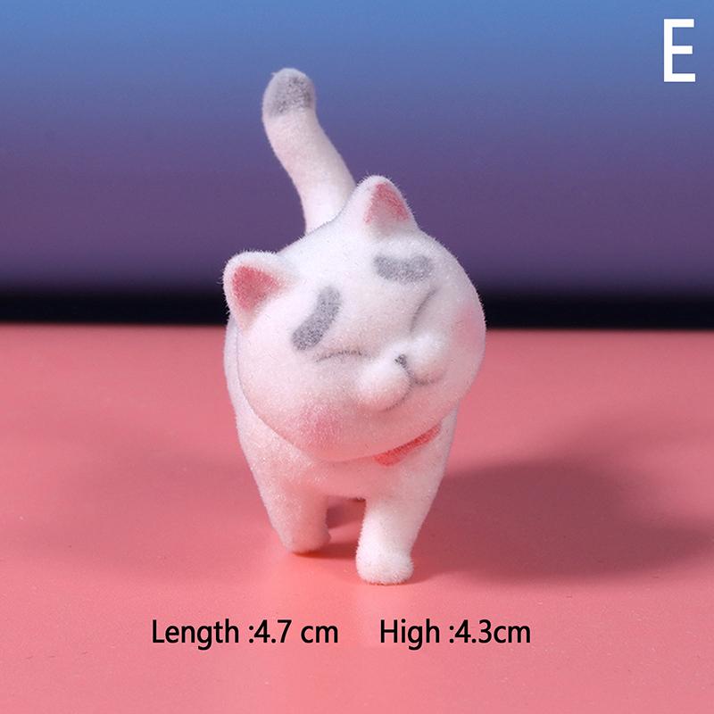 Kawaii Mini Tierpuppe Beflockung Dreidimensionale Katze Puppe Niedliche Simulation Katze Geschenk Mikrolandschaft Dekoration Desktop Ornamente