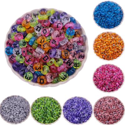 Transparent Mixed Letter Acrylic Flat Beads Loose Alphabet Beads for DIY Jewelry Making Necklace Bracelet Accessories Handcrafted