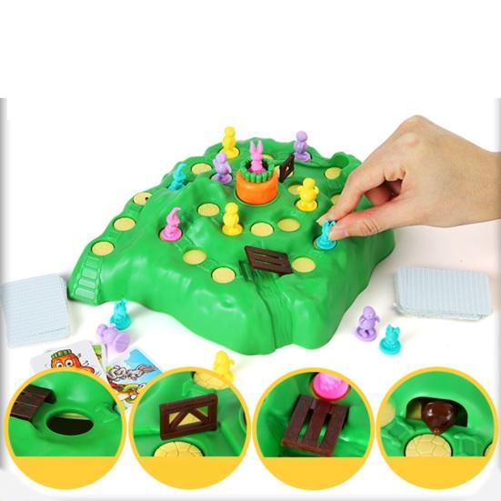1 Set Rabbit Kids Trap Board Game for 3D Interactive Multiplayer Fun Action Game Race