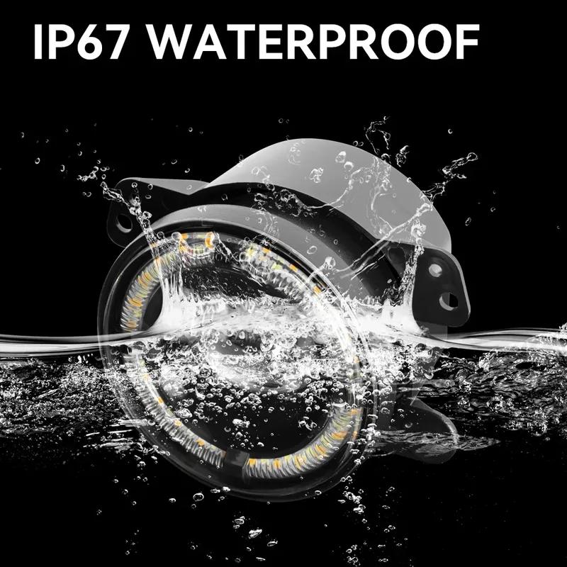 2 szt. 4-calowe światła przeciwmgielne LED Halo Ring DRL Off Road lampa przeciwmgielna do Jeep Chevrolet Wrangler JK TJ LJ Dodge Journey 60W żółty biały