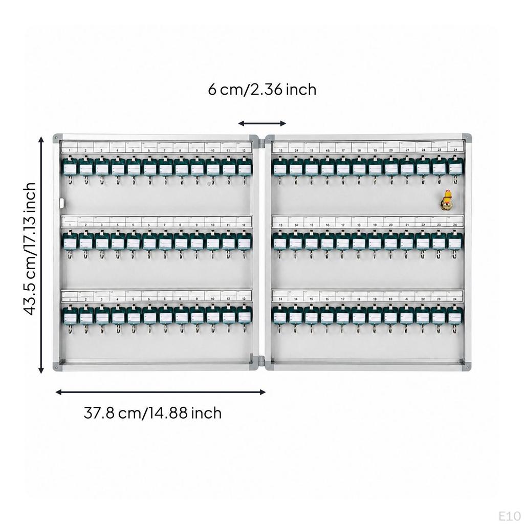 Aluminum Alloy Key Cabinet | Writable Identification Labels, Textured Metal Panel, WallMounted