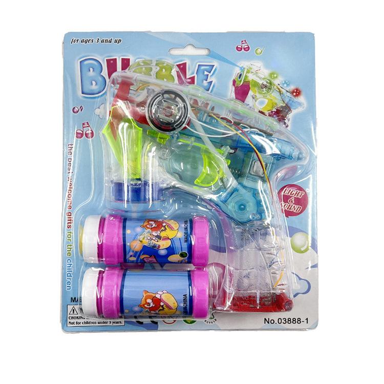 Kids Toy Space Bubble Gun, Handheld Bubble Blower with Lights, Transparent, Formaldehyde-Free Safe