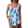 Summer new women's clothing sling vest feather print loose and comfortable casual pullover top