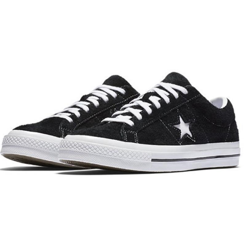 Converse One Star Fashionable Comfortable Non-slip Shock Absorption Low-top Sneakers Unisex Black