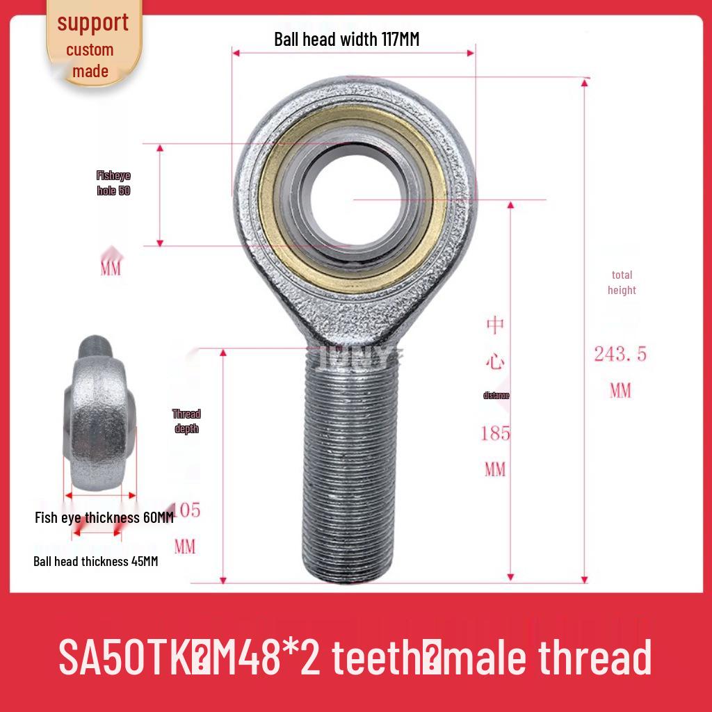 Spherical Plain Bearings: Universal Joint Ball Joint Rod End, Internal SI, External SA, Sizes 5-40