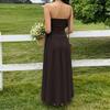 Women Sleeveless Strapless Ruched Bodycon Maxi Dress Casual Long Dress with Elastic Waistband Summer Beach Dress