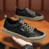 2024 Neue Herren Casual Leder Vulkanisierte Schuhe Bequeme Laufschuhe Handgefertigt Schnür-Sneakers Tennis Masculino Flache Designerschuhe