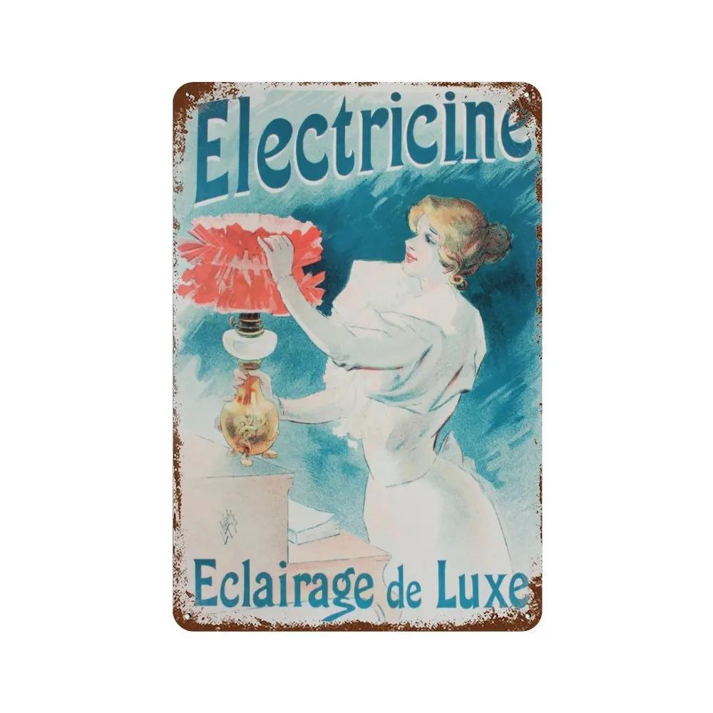Alphonse Mucha Affisch Pinup-flickor Metallplåtskylt Konst Målning Dekorativa Väggplåtar För Bar Café Vardagsrum Hem Väggdekor
