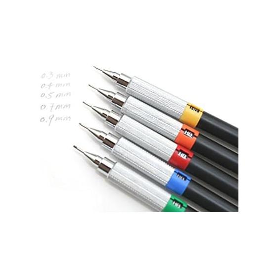 Mitsubishi Pencil Drafting Mechanical Pencil 0.7mm Black M7552.24 Knock-type with Hardness Indicator and Eraser HB