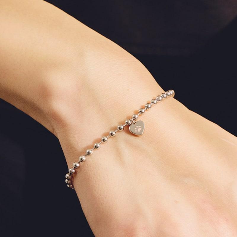 

noonoo fingers Pink Paw Bracelet WHITE GOLD