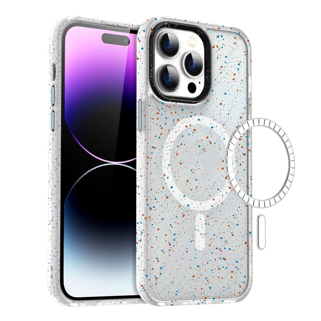 Applicable To Apple 16Promax Mobile Phone Case 15 Colorful Ink Splashing Anti-Drop 13Pro Magnetic Mobile Phone Protective Case