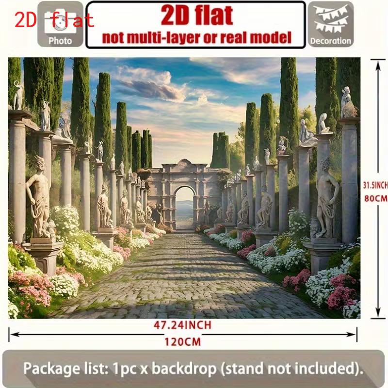 2D Roman Villa Garden Photography Background Cloth for Historical & Elegant Occasions