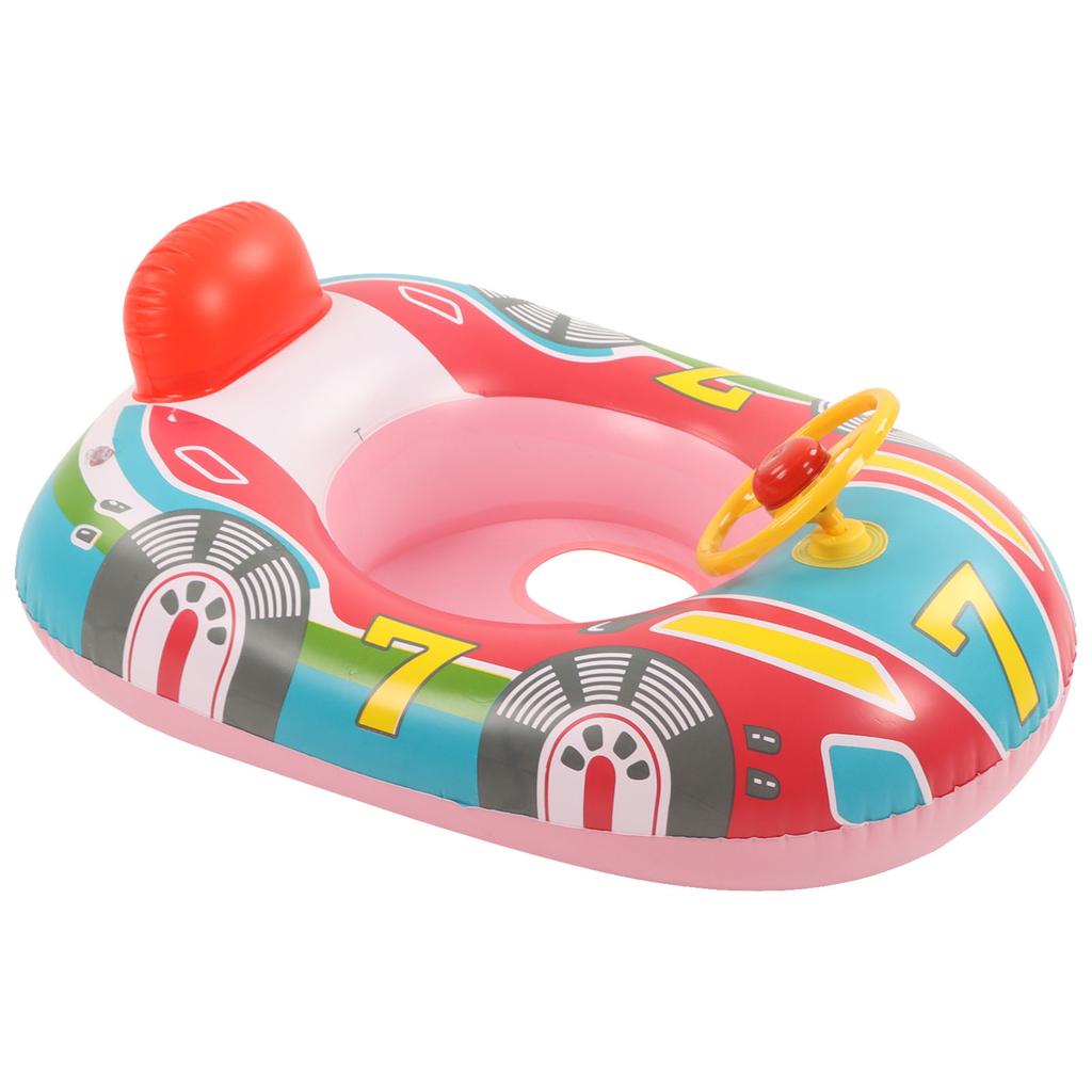 Yacht Pool Inflatable Yacht Steering Wheel PVC Anti Leakage Leg Holes Toddler Swim for Swimming