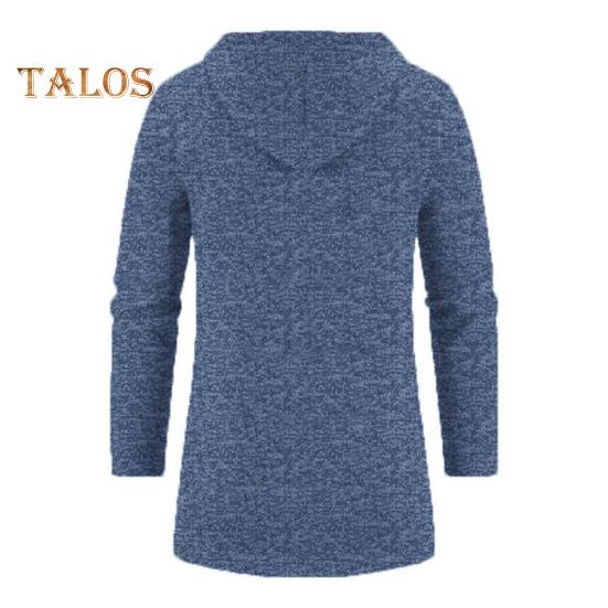 Herrenmantel mit Kapuze, Kordelzug, lange Ärmel, einfarbig, mittellange Jacke mit Taschen, Reißverschluss, dünne Strick-Oberbekleidung