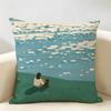 Retro Springtime Village Plants Cushion Cover Natural Linen Organic Fabric DoubleSided Printing Room Sofa Decor Pillow Case