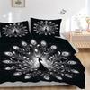 3pcs Radiant Peacock Print Bedding Set (1 Cover + 2 Pillowcases, Without Inserts), This Printed Bedding Set Is Soft and Comfortable, Suitable for