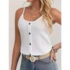 Casual Button Ladies Decoration Fashionable Camisole Black And White Green And Green
