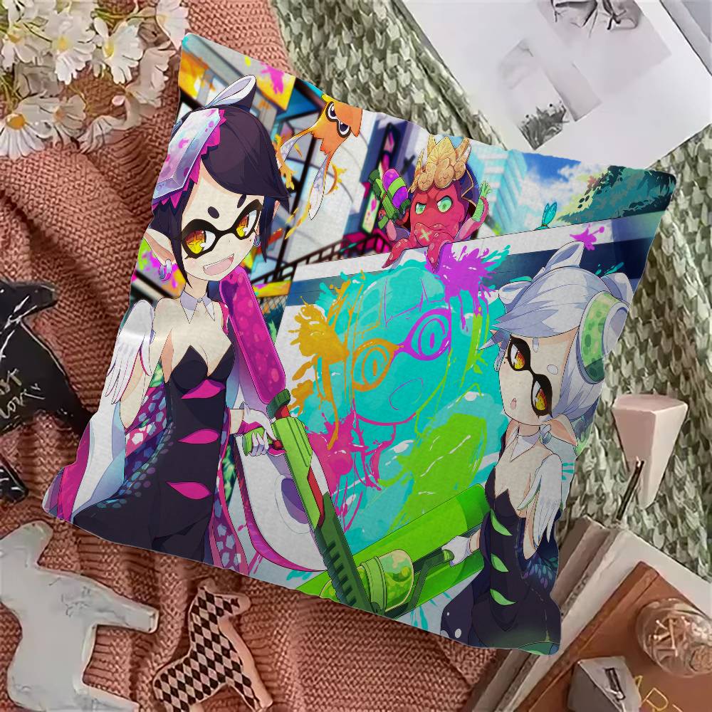 S-Splatoon Game Cushion Cover Car Throw Pillow Case For Sofa Car Christmas Gift 40x40cm 45x45cm