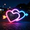 Suction Cup Mount LED Car Neon Lights Solar Powered RGB Car Heart-Shaped Light  Rear Window