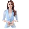 Three-Quarter Sleeve Mesh Professional Blazer Jacket Women's Short  Design Sense Suit Summer Sun Protection Coat