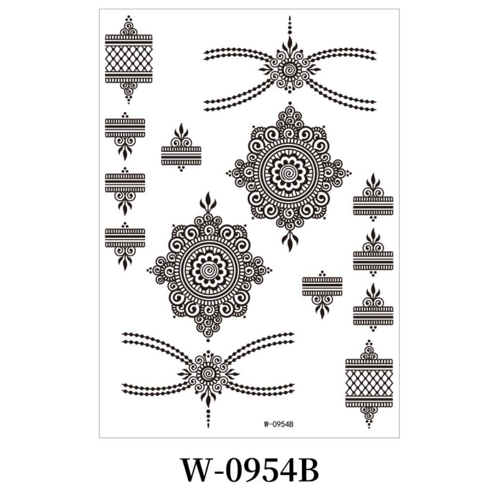 Legs Arm Temporary Tattoo Lace Fake Tattoo Black Henna Tattoo Decals Women/Lady