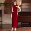 Embroidery Red Sleeveless National Style New Chinese Suzhou Cheongsam Improved Young Women's High-end Bridal Toasting Dress
